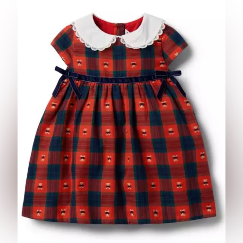 Janie and Jack Baby Bear Tartan Dress (6-12 Months)